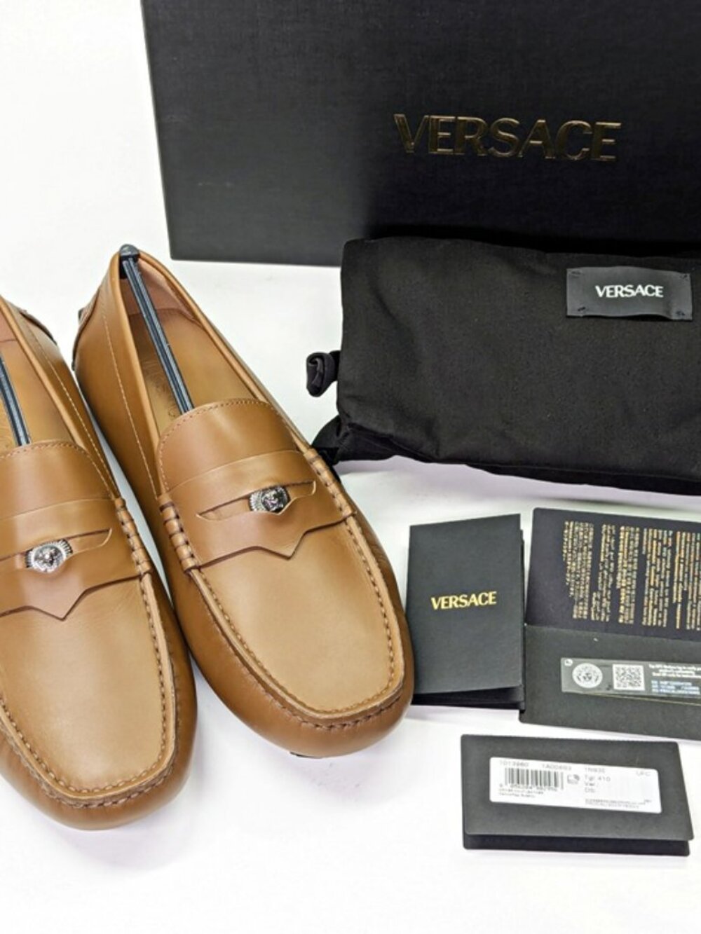 Versace Men's Medusa Biggie Leather Loafer Dark Toffee Size 41 (MSRP $775) - Picture 3 of 12